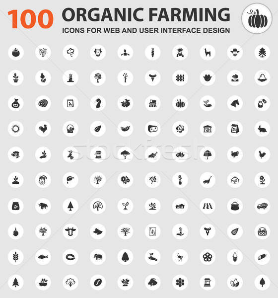 Organic farming icons set Stock photo © ayaxmr