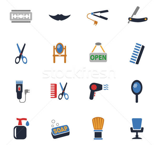 barbershop icon set Stock photo © ayaxmr