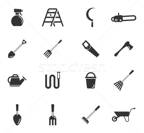 Garden tools simply icons Stock photo © ayaxmr