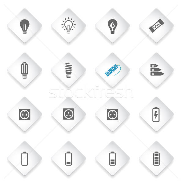 Electricity simply icons Stock photo © ayaxmr