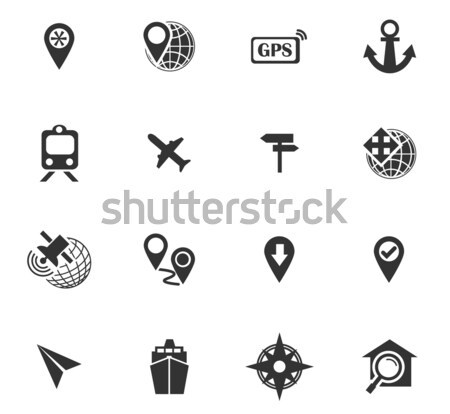 Stock photo: Navigation and transport icons set