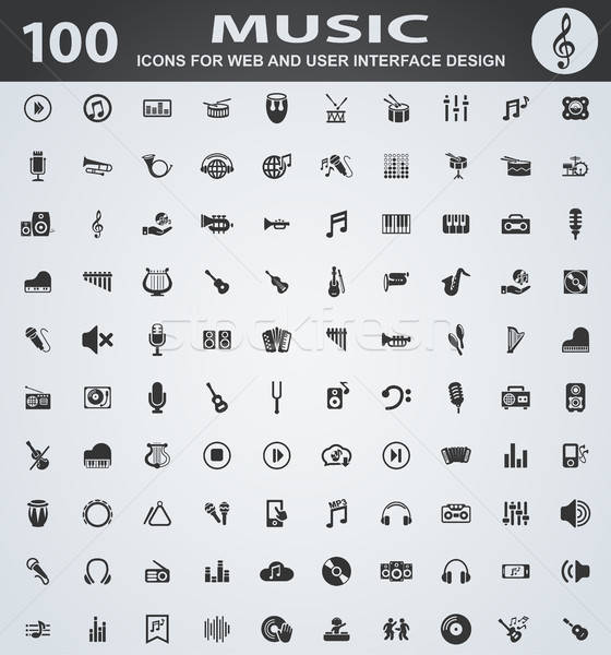 Musik Web-Icons Benutzer Schnittstelle Design Stock foto © ayaxmr
