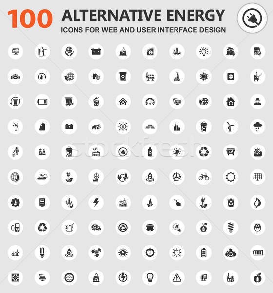 Alternative energy icons set Stock photo © ayaxmr