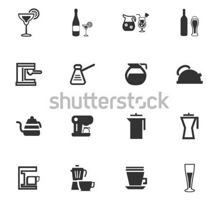 Food and kitchen icons set Stock photo © ayaxmr