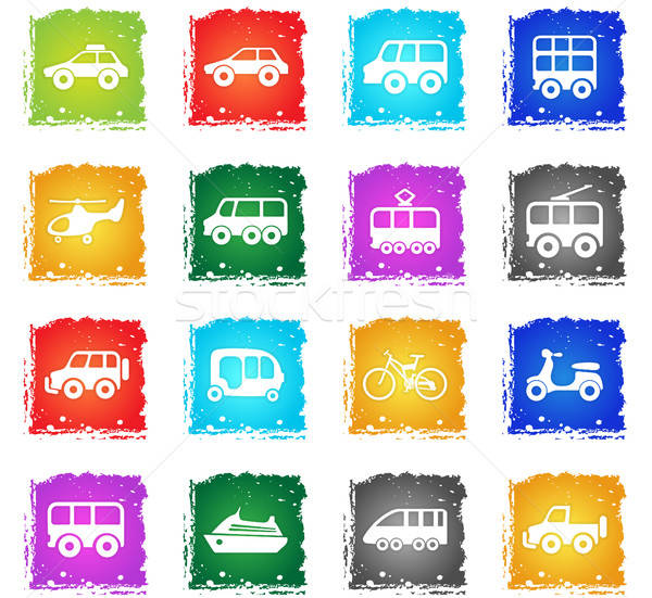 Transporte vector iconos de la web grunge estilo Foto stock © ayaxmr