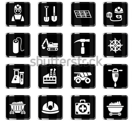 Kohle Industrie Web-Icons Benutzer Schnittstelle Stock foto © ayaxmr