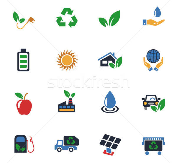 alternative energy icon set Stock photo © ayaxmr