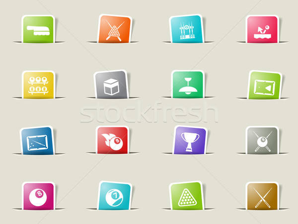 Billard einfach Symbole Web Benutzer Stock foto © ayaxmr