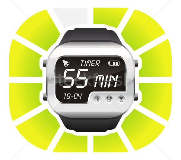 Stock photo: digital watch timer 55 minutes