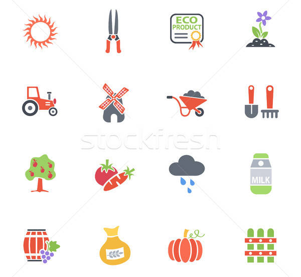 agriculture icon set Stock photo © ayaxmr