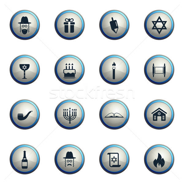 Hanukkah simply icons Stock photo © ayaxmr