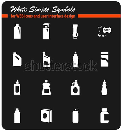 Household chemicals icons set Stock photo © ayaxmr