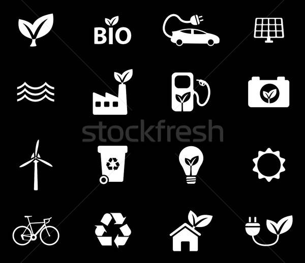 Alternatief energie eenvoudig iconen eenvoudige vector Stockfoto © ayaxmr