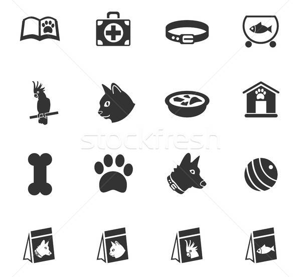 Bens animais de estimação os ícones do web usuário interface Foto stock © ayaxmr