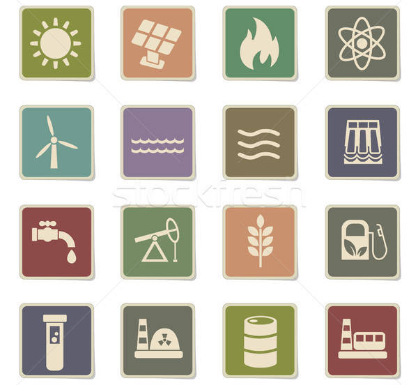 fuel and power icon set Stock photo © ayaxmr