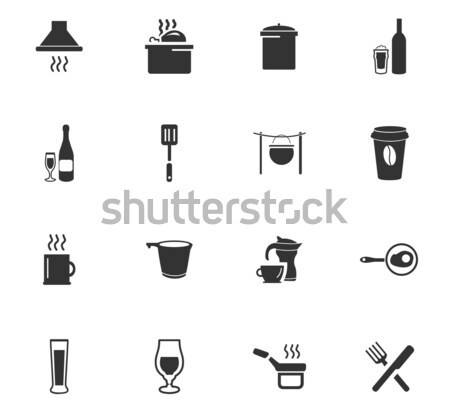 Food and kitchen icons set Stock photo © ayaxmr