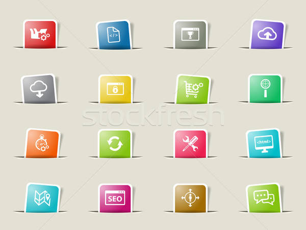 Seo Entwicklung einfach Symbole Web Stock foto © ayaxmr