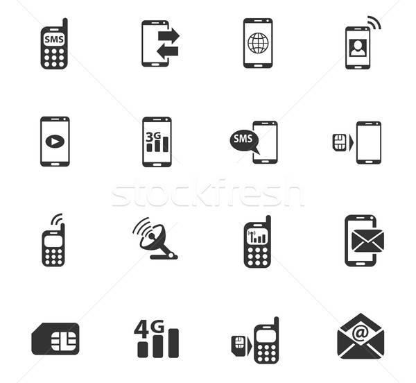 Mobiele verbinding web icons gebruiker interface Stockfoto © ayaxmr