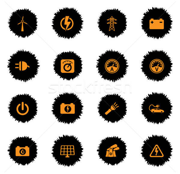 Electricity simply icons Stock photo © ayaxmr