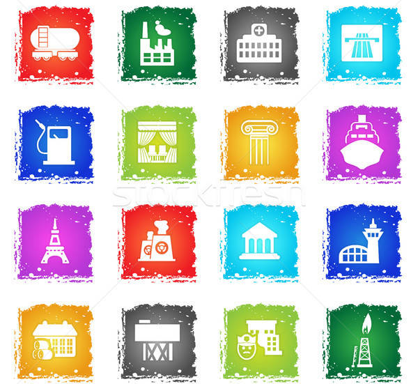 infrastructure icon set Stock photo © ayaxmr