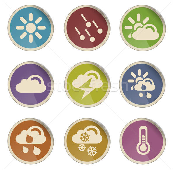 Weather simple vector icons Stock photo © ayaxmr