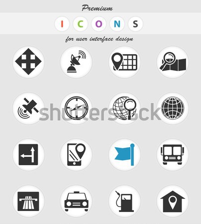 Navigáció szállítás ikon szett egyszerűen ikonok háló Stock fotó © ayaxmr