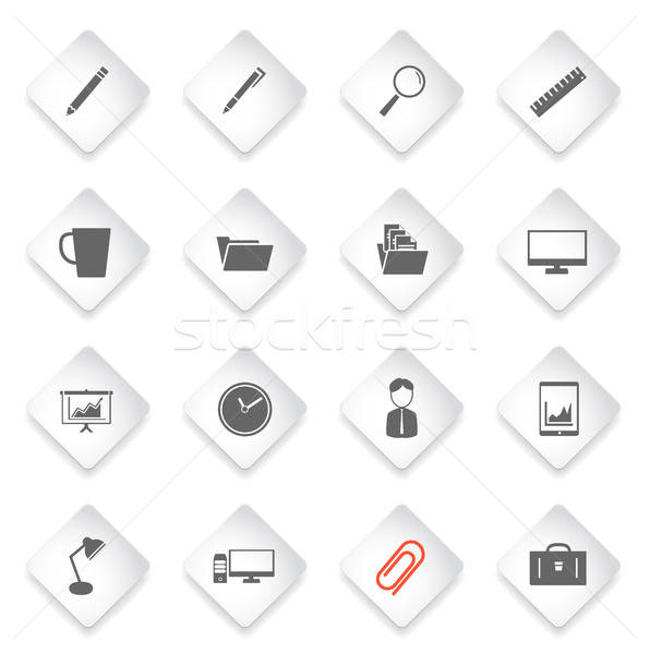 Office simply icons Stock photo © ayaxmr