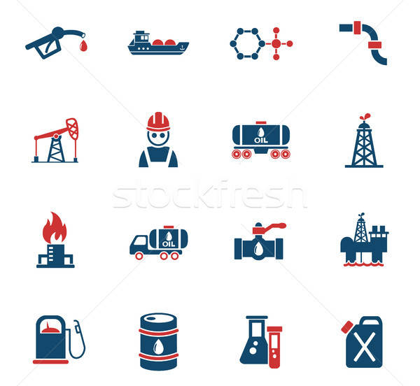extraction of oil icon set Stock photo © ayaxmr