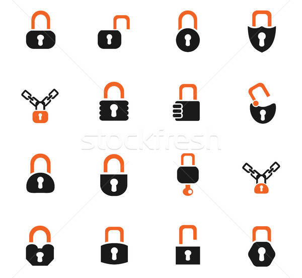 lock icons set Stock photo © ayaxmr