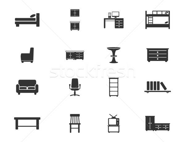 Furniture simply icons Stock photo © ayaxmr