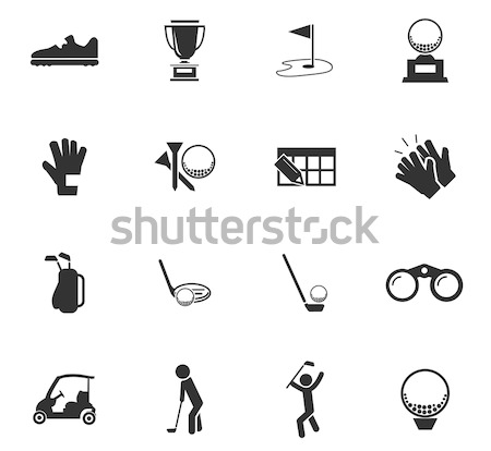 Stock fotó: Golf · ikon · szett · egyszerűen · ikonok · háló · felhasználó