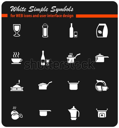 Food and kitchen icons set Stock photo © ayaxmr