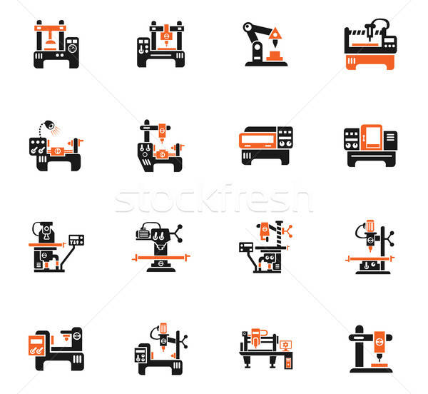 Stock photo: industrial equipment icon set
