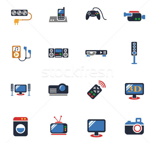 home appliances icon set Stock photo © ayaxmr