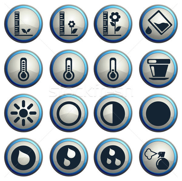 Plant Growing Sign Silhouette Icons Stock photo © ayaxmr