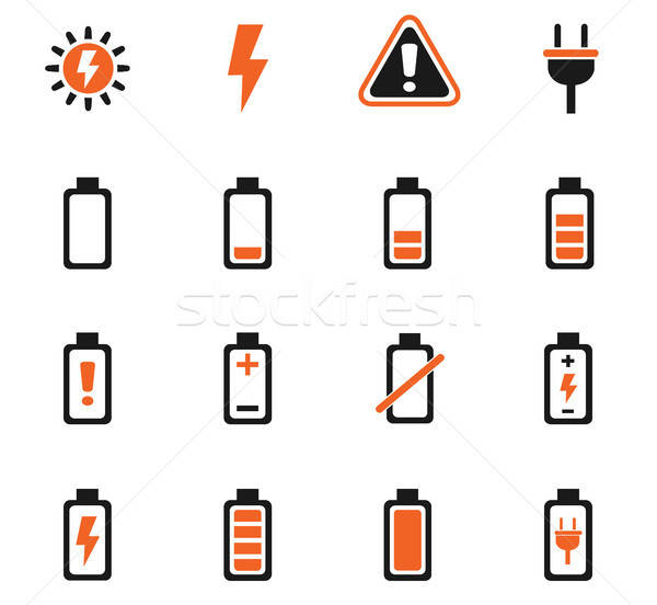 Stock foto: Batterie · Web-Icons · Benutzer · Schnittstelle · Design