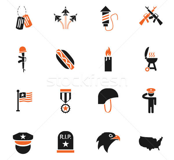 memorial day icon set Stock photo © ayaxmr