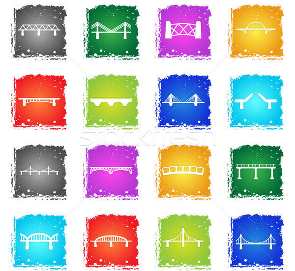 Bridges icons set Stock photo © ayaxmr
