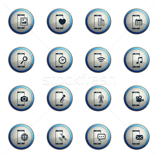 Smartphone simply icons Stock photo © ayaxmr