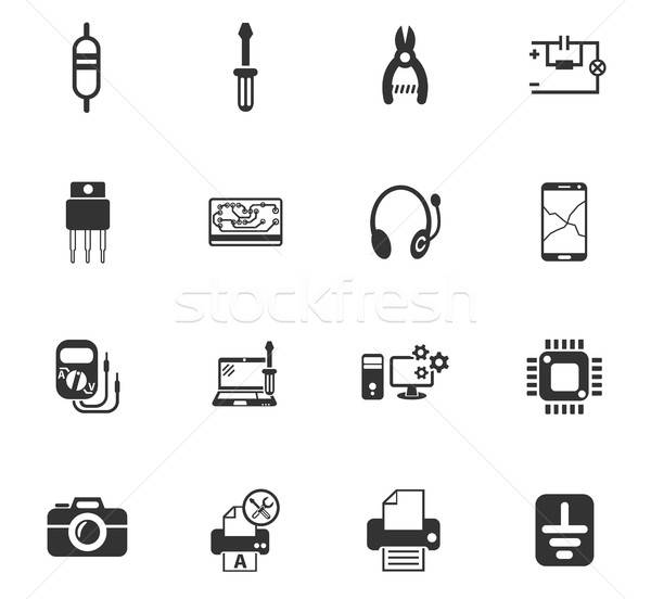 electronics repair icon set Stock photo © ayaxmr