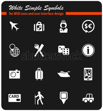 Airport icon set Stock photo © ayaxmr