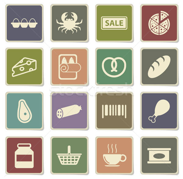 Comestibles simplemente iconos vector web usuario Foto stock © ayaxmr