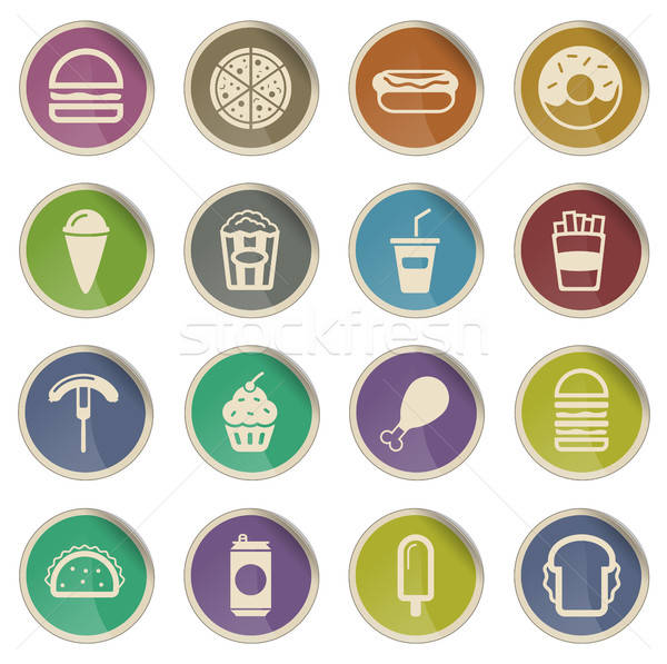 Fast food simply icons Stock photo © ayaxmr