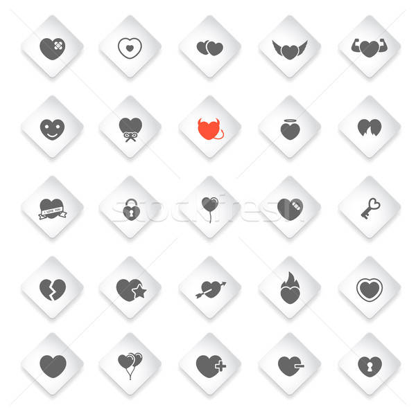Stock photo: Heart simply icons