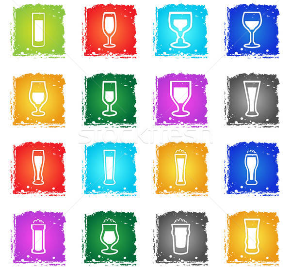 glasses icon set Stock photo © ayaxmr