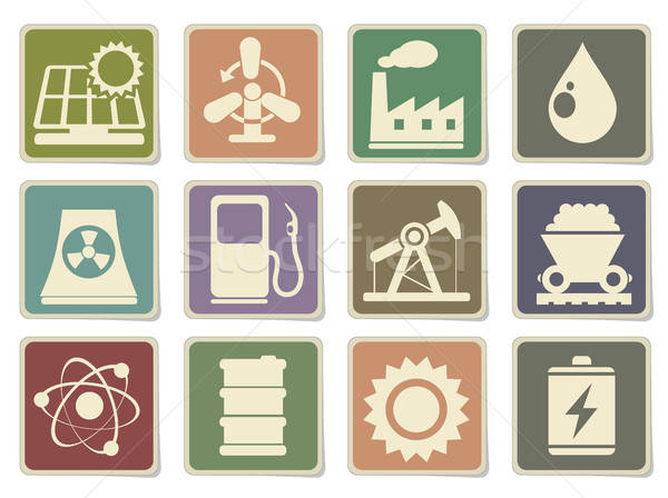 Energy and Industry icons set Stock photo © ayaxmr