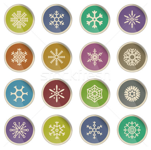 Snowflakes simply icons Stock photo © ayaxmr