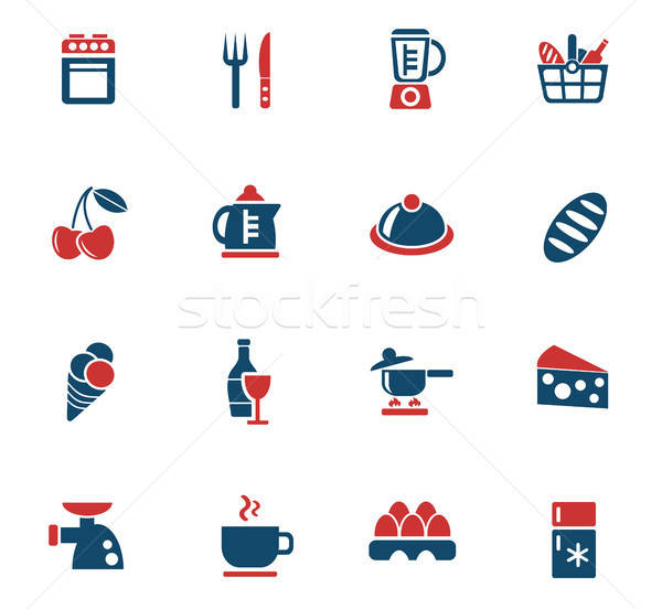 food and kitchen icon set Stock photo © ayaxmr