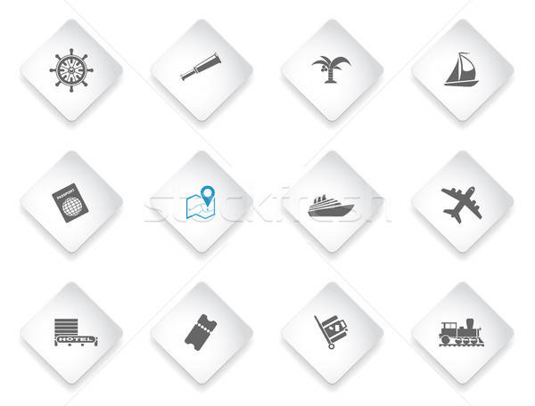 Stockfoto: Toerisme · reizen · iconen · eenvoudig · symbolen · web