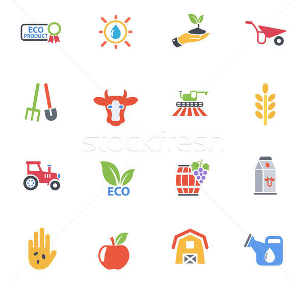 Foto stock: Agrícola · iconos · de · la · web · usuario · interfaz · diseno